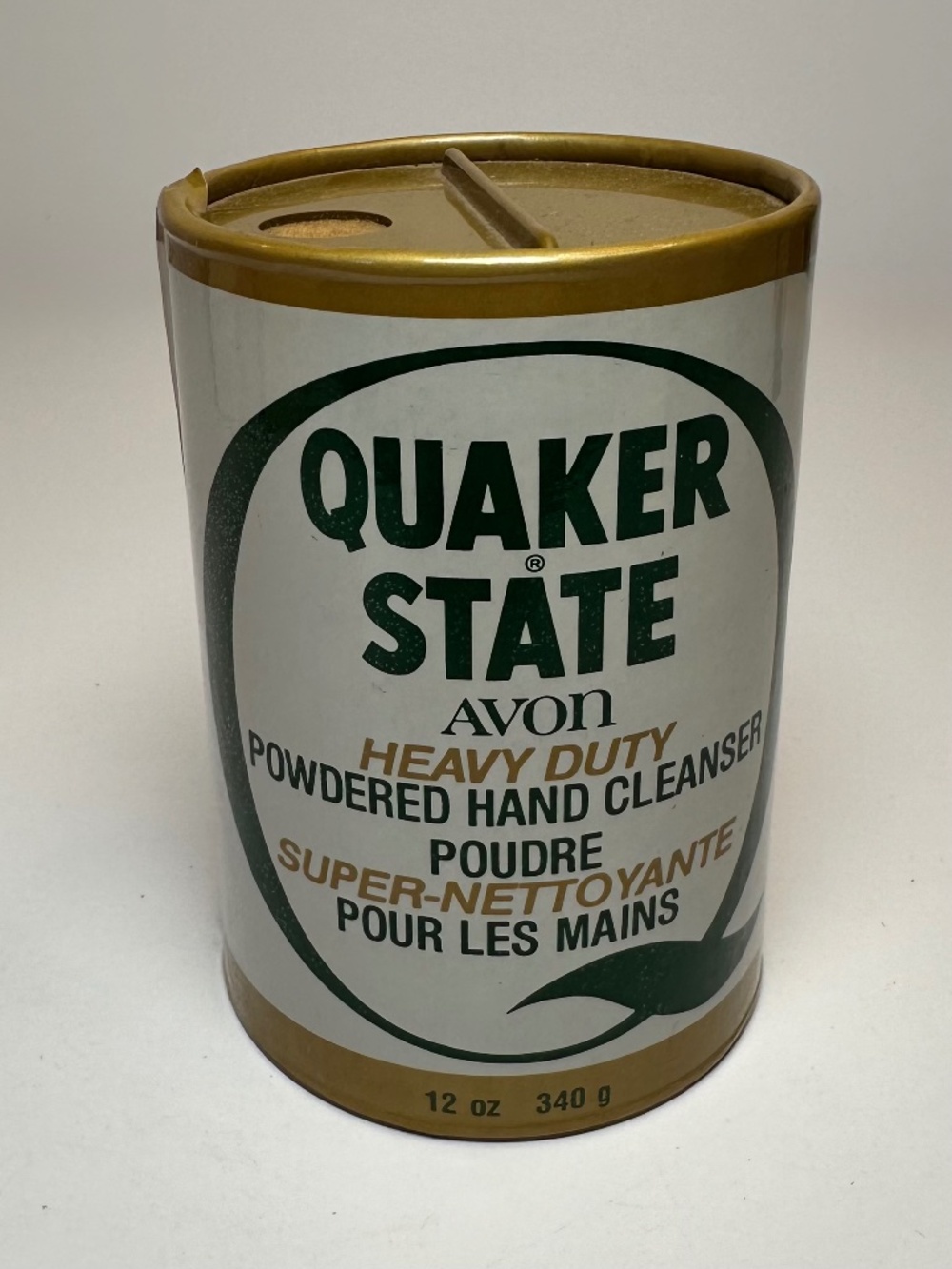Vintage Avon Quaker State Heavy Duty Hand Cleanser Can | Motor Oil Style Tin